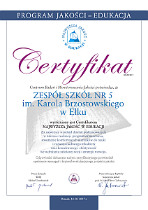 certyfikat szkoła